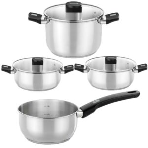 Pack Batería de Cocina Elite Monix M240001/ Cazo Ø14cm/ Ollas Ø24cm/ Cacerolas Ø20 - 24cm/ Acero Inoxidable/ Apta para Inducción 8435092434686 M240001 MON-BATERIA M240001