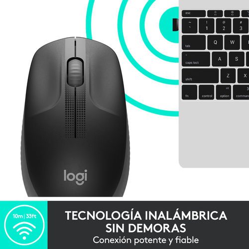 RATON LOGITECH M190 INALAMBRICO 1000 DPI GRIS MARENGO - Imagen 4