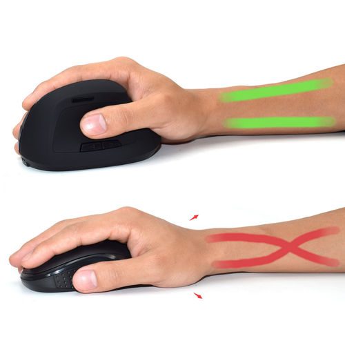 RATON VERTICAL EWENT EW3158 1600DPI INALAMBRICO Y ERGONOMICO OPTICO NEGRO - Imagen 5