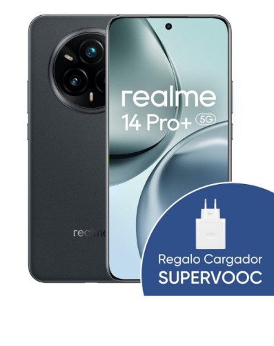 REALME 14 PRO+ 5G 512GB 12GB SUEDE GREY INT NFC + SUPERVOOC 120W POWER ADAPTER WHITE 8431775034181 | P/N: 631011004924BDLE | Ref. Artículo: 1401125