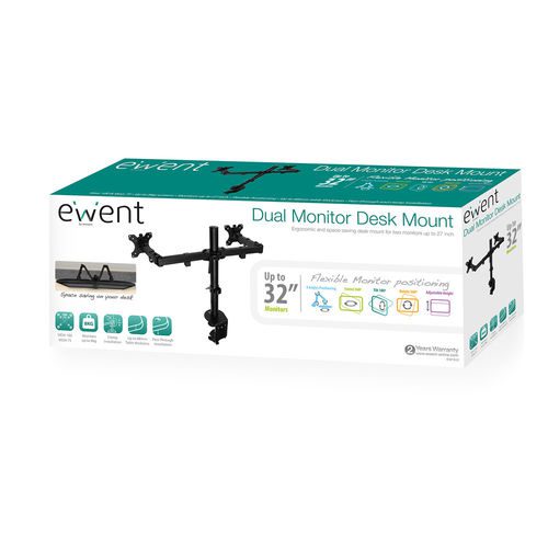 SOPORTE MESA MONITOR EWENT EW1512 HASTA 32" MAX.16KG NEGRO 2 BRAZOS - Imagen 7