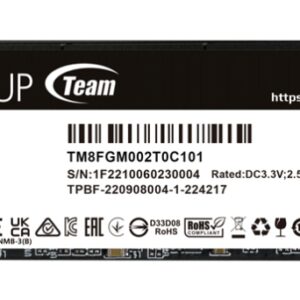SSD TEAMGROUP NV 5000 M.2 NVMe 2280 PCI-E GEN4X4 C47 2TB 4711430808543 TM8FGM002T0C101