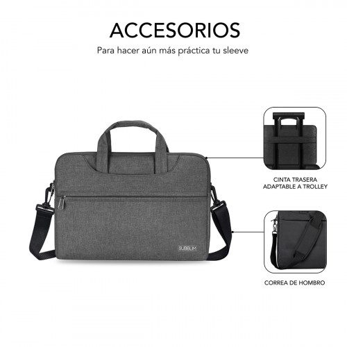 SUBBLIM Funda Ordenador Business Laptop Sleeve 13,3-14" Grey - Imagen 5