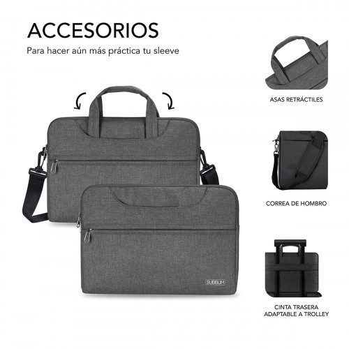 SUBBLIM Funda Ordenador Business Laptop Sleeve 13,3-14" Grey - Imagen 7