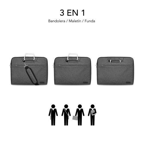 SUBBLIM Funda Ordenador Business Laptop Sleeve 15,6" Grey - Imagen 5