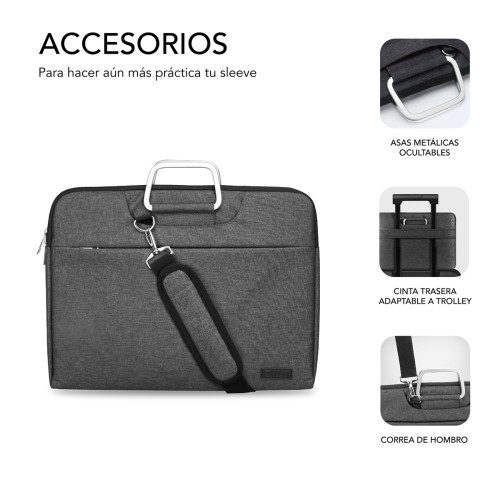 SUBBLIM Funda Ordenador Business Laptop Sleeve 15,6" Grey - Imagen 6