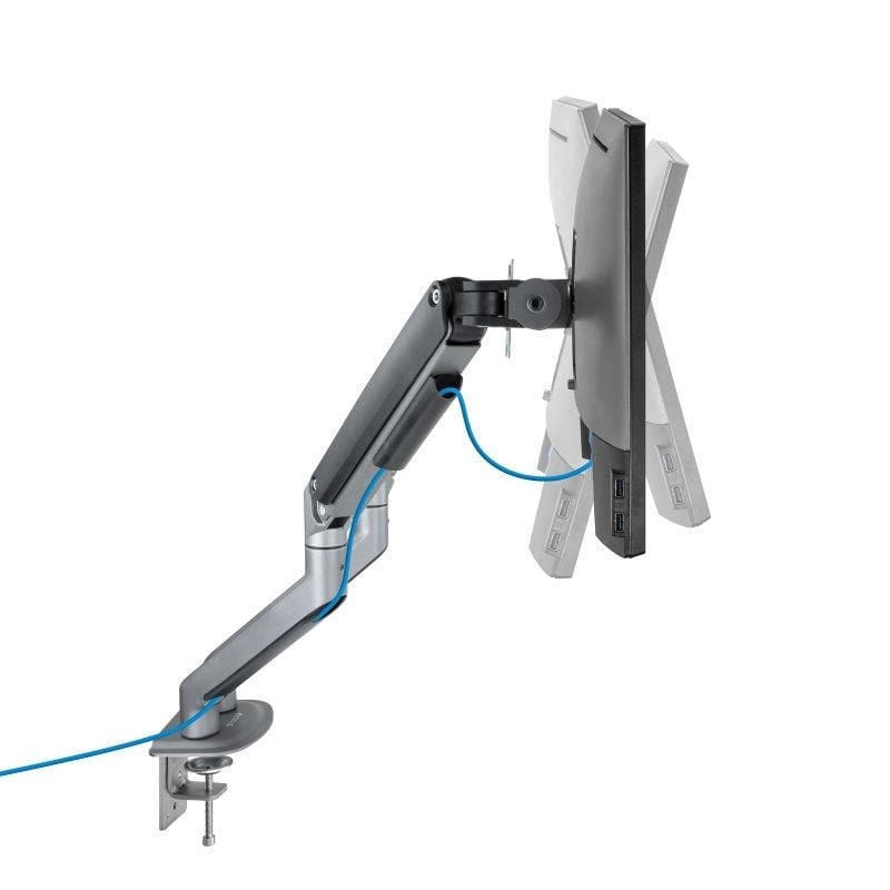 Soporte de Mesa para 2 Monitores TooQ DB4132TNR-G/ Giratorio/ Inclinable/ hasta 9kg - Imagen 3