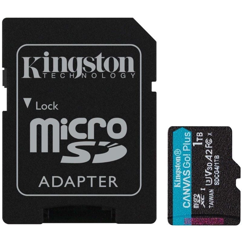 Tarjeta de Memoria Kingston CANVAS Go! Plus 1TB microSD XC con Adaptador/ Clase 10/ 200MBs 740617348095 SDCG4/1TB KIN-MICROSD SDCG4 1TB
