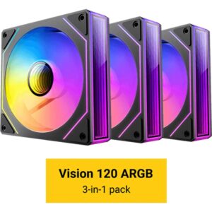 0761345400602 | P/N: 0-761345-40060-2 | Cod. Artículo: DSP0000033991 Ventilador caja antec vision 120 argb 3x 120mm negro