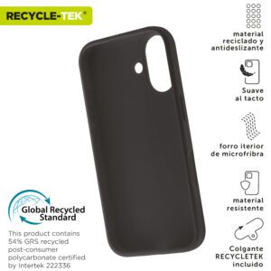 8426801174948 | P/N: MCBKC0308 | Cod. Artículo: DSP0000028896 Funda muvit recycletek liquid silicone para apple iphone 16 negra