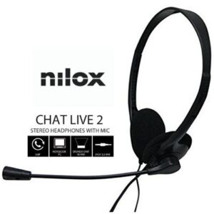 8436556148552 | P/N: NXCM0000004 | Cod. Artículo: DSP0000006996 Auriculares nilox microfono control vol negro alambrico doble jack