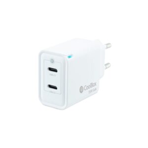 8437012429956 | P/N: COO-CUP-35CC | Cod. Artículo: MGS0000021792 Cargador usb de pared coolbox 35w 2 x usb tipo c