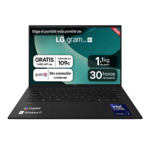 8806096454626 | P/N: 14Z90T-G.AD88B | Cod. Artículo: MGS0000028935 Portatil lg 14z90t - g u7 - 255h 32gb ssd 1tb 14 pulgadas