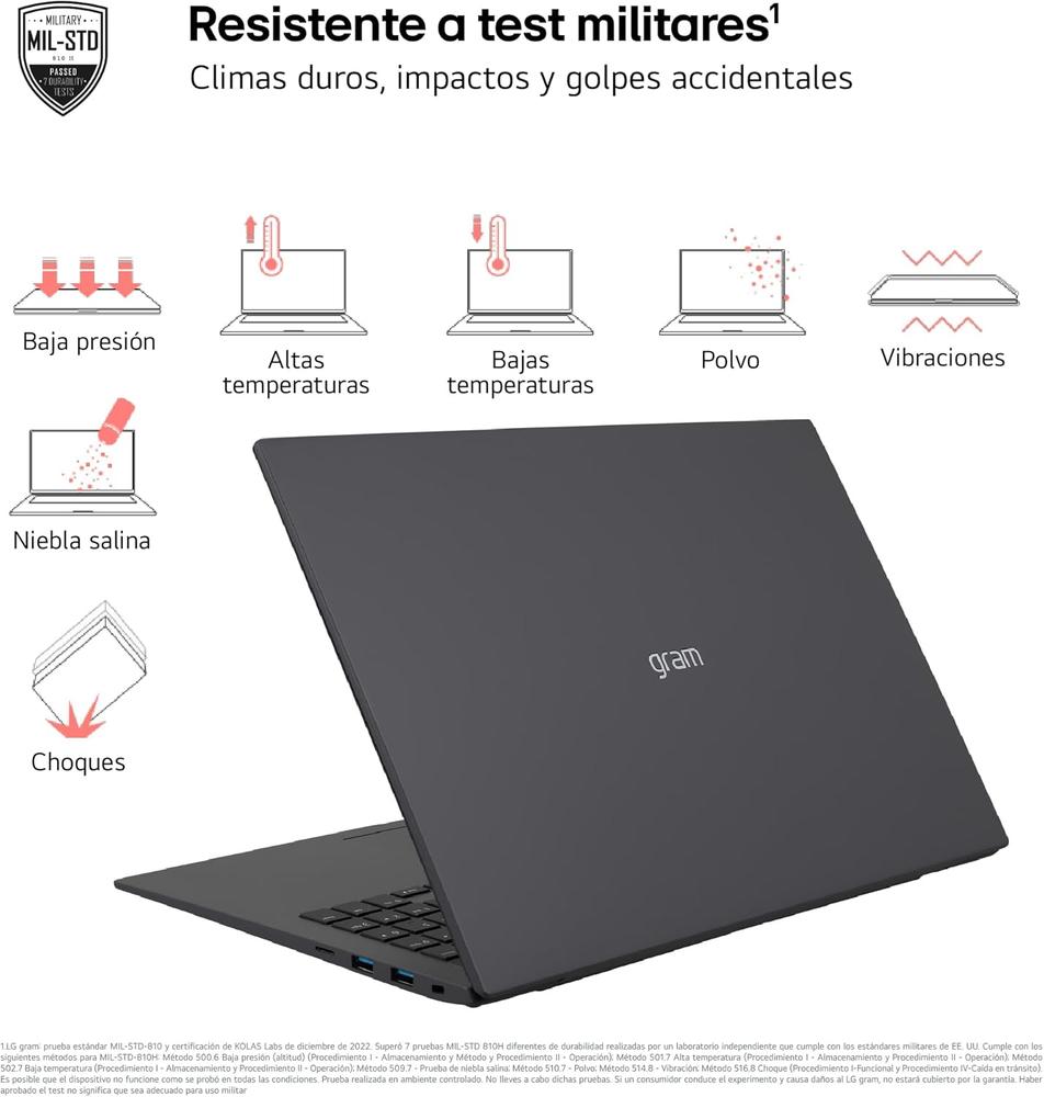 Portatil lg gram 16z90t - g intel core ultra 7 255h 32gb ssd1tb w11 16 pulgadas - Imagen 4