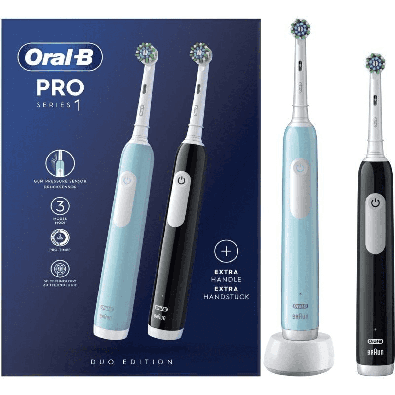 Cepillo Dental Oral-B Pro 1 Duo Edition/ Incluye 1 Recambio/ Negro y Turquesa 8001090915016 ORAB-PAE CEP PRO1 DUO 1REC