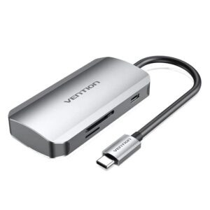 Docking USB Tipo-C Vention TNHHB/ 3xUSB/ 1xUSB Tipo-C PD/ 1xLector Tarjetas SD y MicroSD/ Gris 6922794753495 TNHHB VEN-DOCK TNHHB