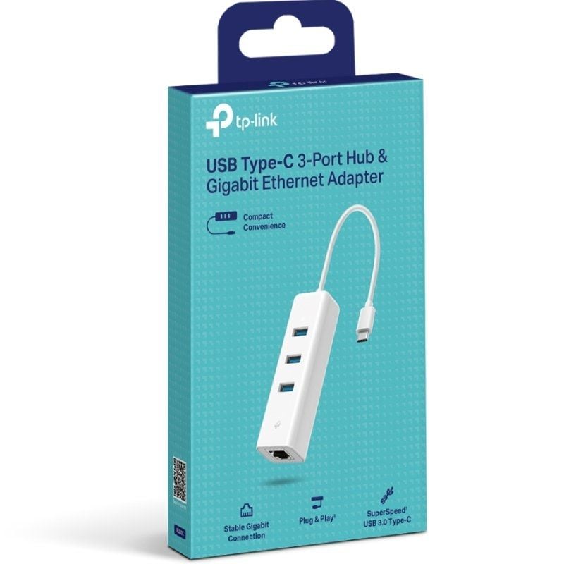 Hub USB Tipo-C 3.0 TP-Link UE330C/ 3xUSB/ 1xRJ45/ Blanco - Imagen 3