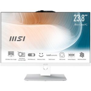 MSI AIO MODERN AM242P 12M-645EU. 23.8" IPS LED FHD 16:9 (1920X1080). I5-1235U. UMA. SO-DIMM DDR4 16GB (8G*2). 512GB SSD. SIN SO. BLANCO. 4711377400398 | P/N: 00-AE0712-2098 | Ref. Artículo: 1402436