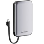 Powerbank 10000mAh Vention I12IA/ 20W/ Negra/ Incluye Cable USB Tipo-C y Lightning 6922794785212 I12IA VEN-BAT I12IA