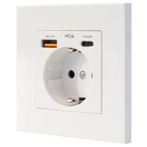 Roseta de Pared Nanocable 10 35 0011/ 1 Schuko/ 1 USB Tipo-C/ 1 USB 8433281016651 10.35.0011 NAN-ROS 10 35 0011