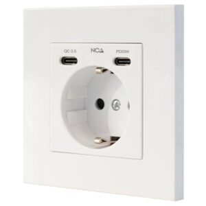 Roseta de Pared Nanocable 10 35 0012/ 1 Schuko/ 2 USB 8433281016668 10.35.0012 NAN-ROS 10 35 0012