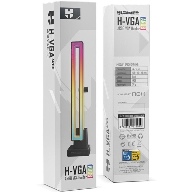 Soporte para Tarjeta Gráfica ARGB Nox Hummer H-VGA ARGB/ Compatibilidad Universal/ Negro - Imagen 4