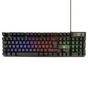 TECLADO GAMING EWENT PT USB RETROILUMINADO MEMBRANA NEGRO 8052101430400 PL3319