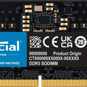 0649528906519 | P/N: CT8G48C40S5 | Cod. Artículo: DSP0000011661 Memoria ram ddr5 8gb crucial  - sodimm - 4800 mhz - pc5 38400 cl40