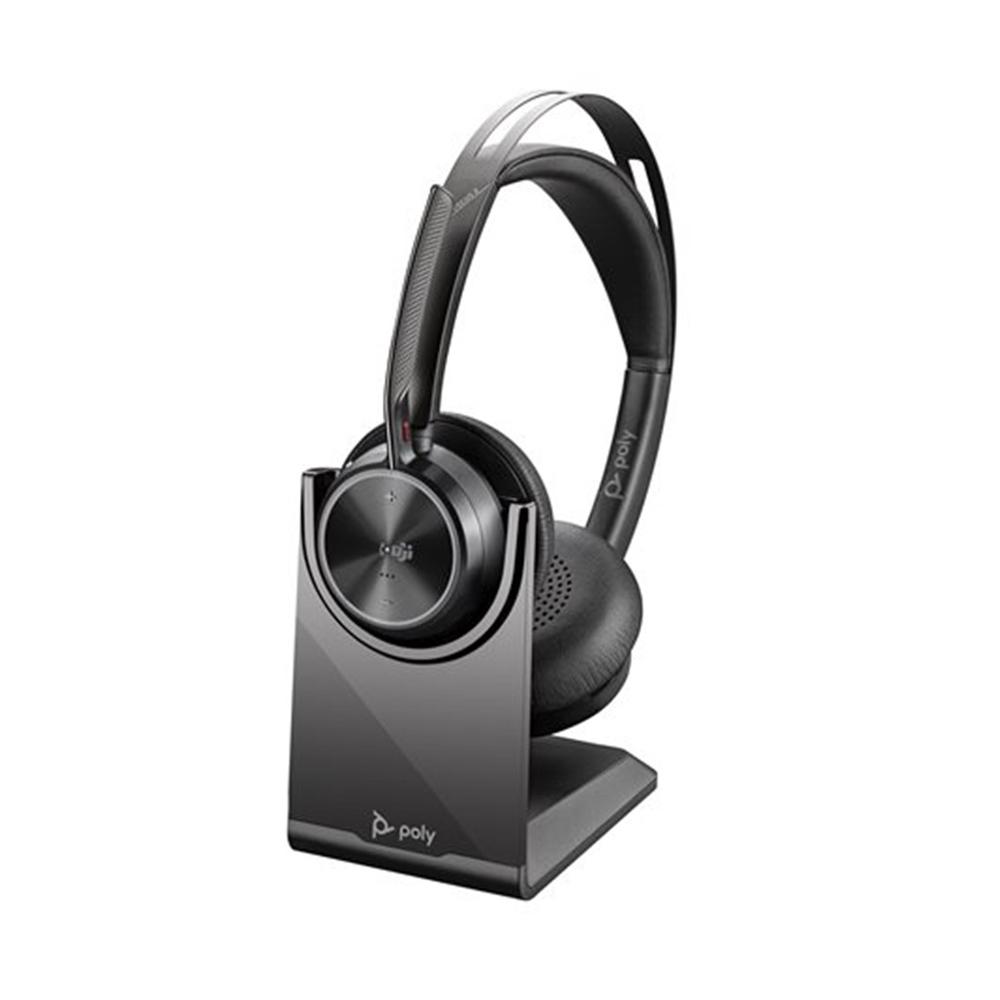 Auriculares poly voyager focus 2 usb - c - c con certificación microsoft teams + adaptador usb - c - a + base de carga - Imagen 2