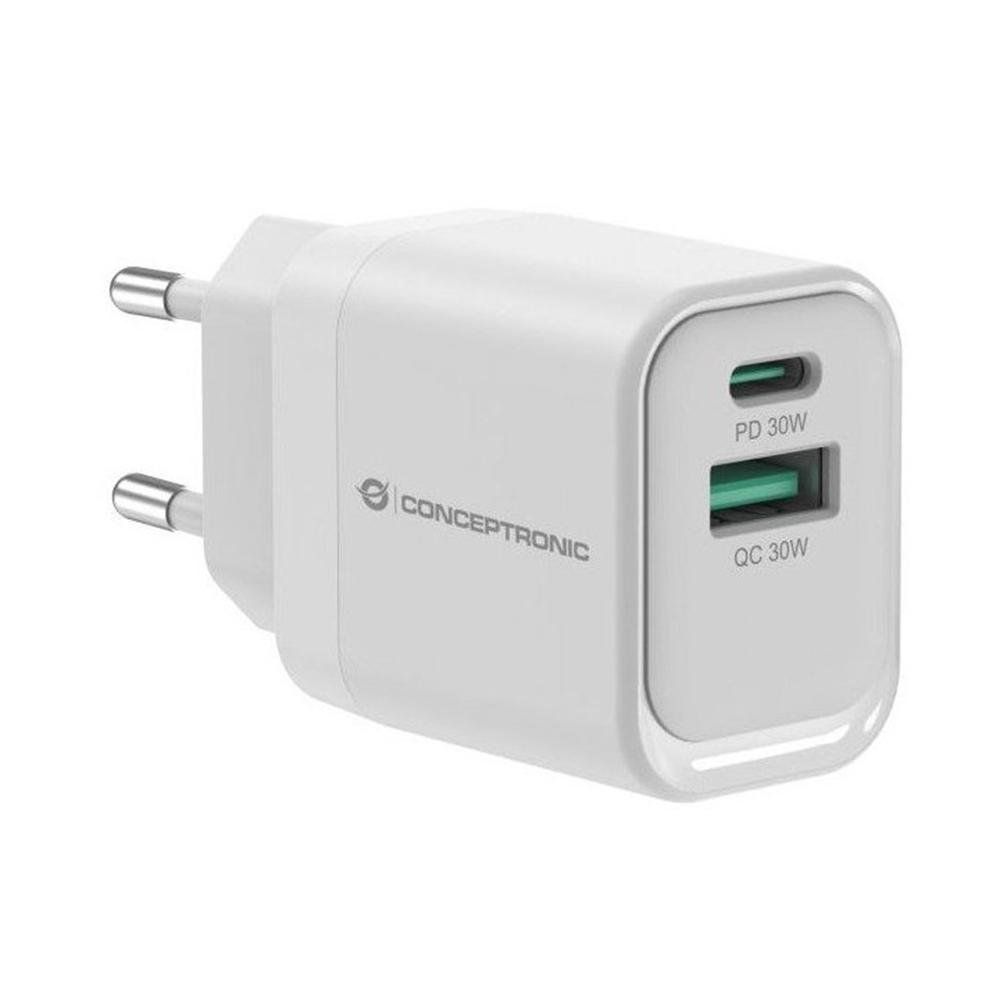 4015867240700 | P/N: ALTHEA19W33 | Cod. Artículo: DSP0000034521 Cargador de pared conceptronic althea1933 33w 1x usb tipo x 1x usb tipo a blanco