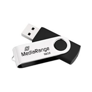 4260057126214 PENDRIVE 16GB USB 2.0 MEDIARANGE SILVER-BLACK MR910 A0056153 Mediarange Almacenamiento MR910