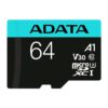 4710273771328 | P/N: AUSDX64GUI3V30SA2 | Cod. Artículo: DSP0000028684 Tarjeta memoria micro sd adata 64gb cl10 + adaptador sd