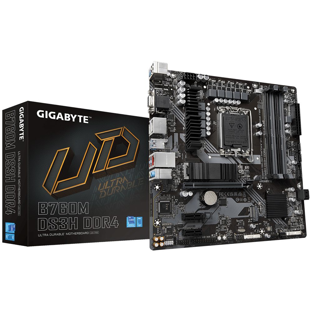 4719331850876 | P/N: B760M DS3H DDR4 | Cod. Artículo: DSP0000013788 Placa base gigabyte b760m ds3h ddr4 1700 m - atx - 4x ddr4 - 4x sata 6gb - s - 3x usb 3.2 - 2x usb 2.0