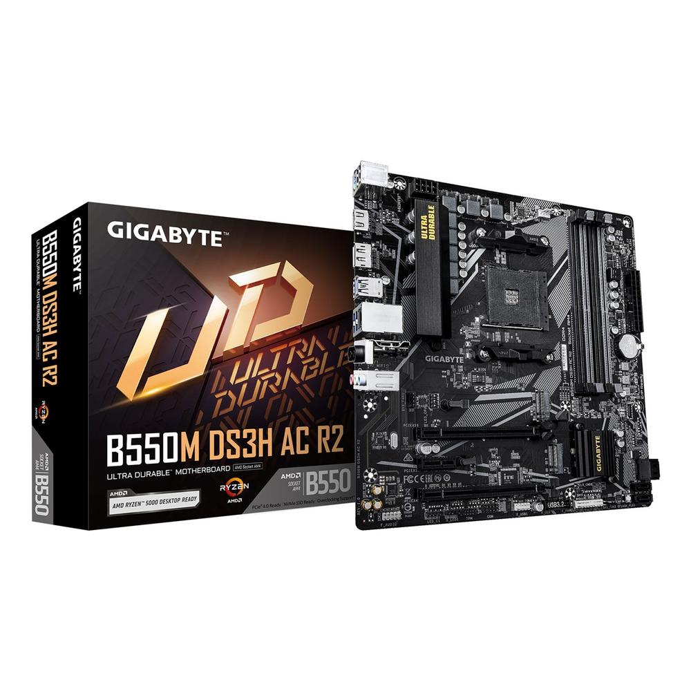 4719331869908 | P/N: 9MB55MDHR-00-G | Cod. Artículo: DSP0000038095 Placa base gigabyte b550m ds3h ac r2 am4 matx 4xddr4