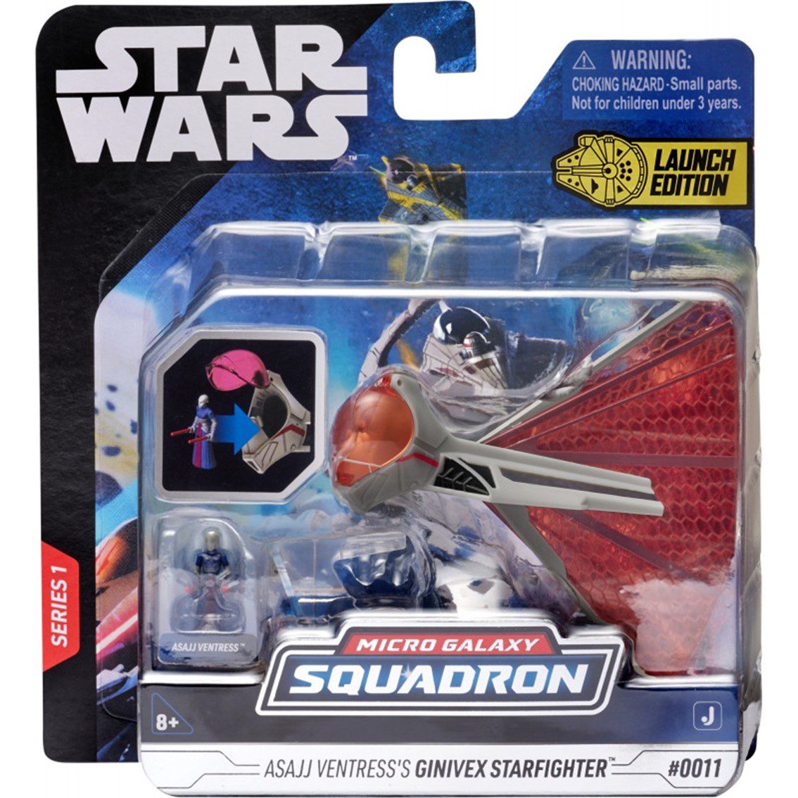 Figura jazwares star wars nave 8cm ginivex class starfighter y figura - Imagen 2