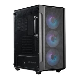 8435099535584 | P/N: XC-200 MESH | Cod. Artículo: DSP0000036247 Caja ordenador gaming keep out ko xc - 200 matx rgb cristal templado negra