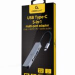 ADAPTADOR MULTIPUERTO GEMBIRD USB TIPO C 5 EN 1 HUB HDMI PD AUDIO ESTERO 8716309124256 A-CM-COMBO5-02