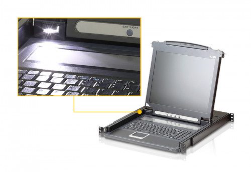 ATEN CONSOLA CL1000M (SPANISH KEYBOARD / 2X-K06 SG) SINGLE RAIL 17" LCD CONSOLE (USB - VGA) - Imagen 3