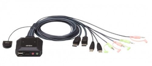 ATEN SWITCH KVM FORMATO CABLE DISPLAYPORT USB DE 2 PUERTOS SELECTOR REMOTO DE PUERTO (CS22DP-AT) 4719264645525 | P/N: CS22DP-AT | Ref. Artículo: 975094