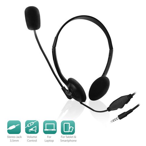 AURICULARES C/MICROFONO EWENT EW3567 C/VOLUMEN NEGRO - Imagen 2
