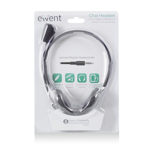 AURICULARES C/MICROFONO EWENT EW3567 C/VOLUMEN NEGRO - Imagen 4
