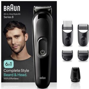 Afeitadora Braun All in One 6 en 1 Style Kit Series 3 MGK3410/ con batería/ 6 Accesorios 4210201446651 MGK3410 BRA-PAE-AFE AIO S3 MGK3410