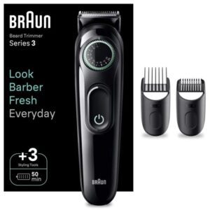Afeitadora Braun BeardTrimmer Series 3 BT3411/ con Batería/ 2 Accesorios 4210201447795 BT3411 BRA-PAE-AFE S3 BT3411
