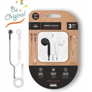 Auriculares Intrauditivos Tech One Tech earTECH B&W Be Original TEC1011/ con Micrófono/ Mini Jack 3.5/ Blanco y Negro 8436546594666 TEC1011 TOT-AUR TEC1011
