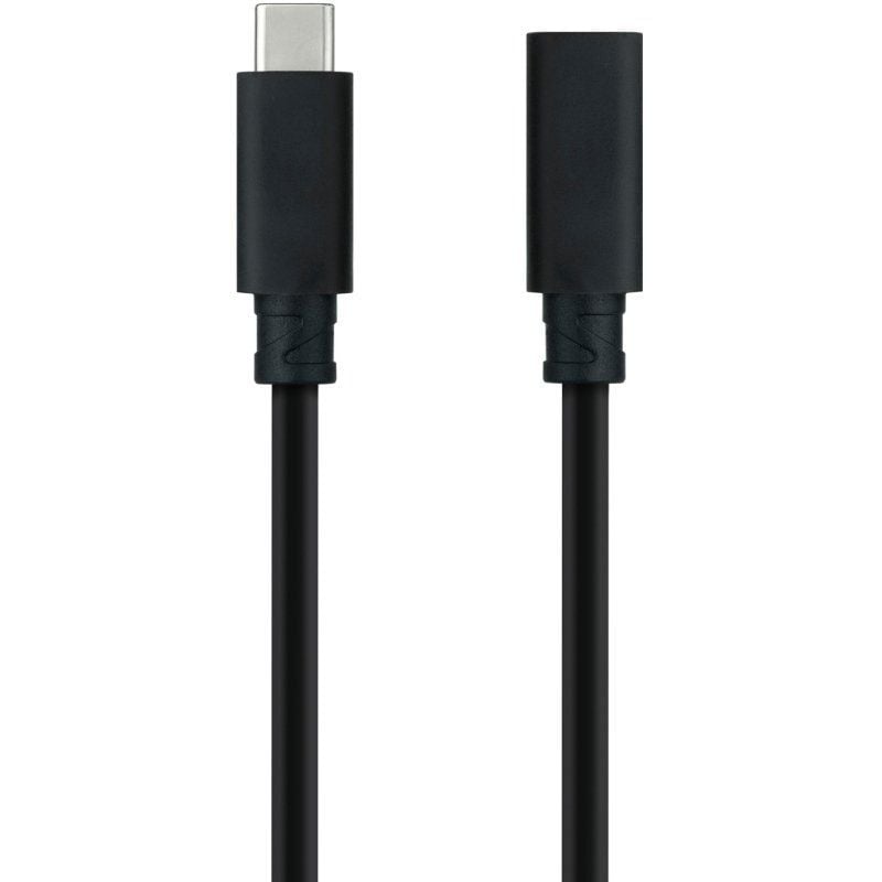 Cable Alargador USB Tipo-C 3.2 Nanocable 10.01.4501/ USB Tipo-C Macho - USB Tipo-C Hembra/ 1m/ Negro - Imagen 2