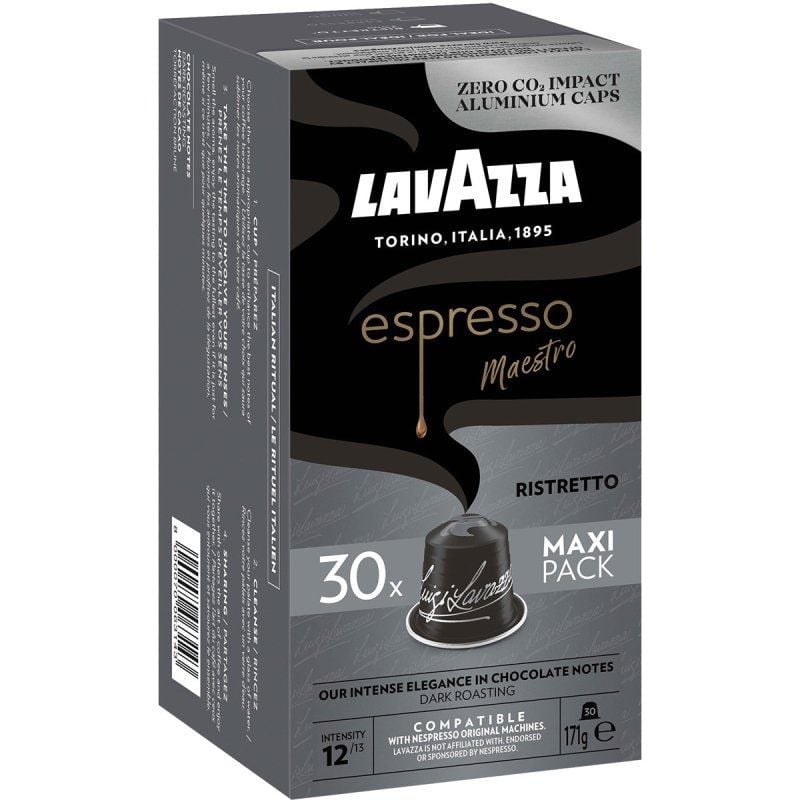Cápsula Lavazza Espresso Maestro Ristretto para cafeteras Nespresso/ Caja de 30 8000070063143 8684 LAV-CAFE ESP MAES RIS 30C
