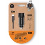Cargador de Coche Tech One Tech TEC2803/ 2xUSB + Cable USB Tipo-C/ 12W 8436546594727 TEC2803 TOT-CARGA COCHE TEC2803