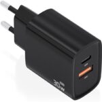 Cargador de Pared GaN Aisens A110-0953/ 1xUSB Tipo-C/ 1xUSB/ 30W/ Negro 8435739903438 A110-0953 AIS-CARGA A110-0953