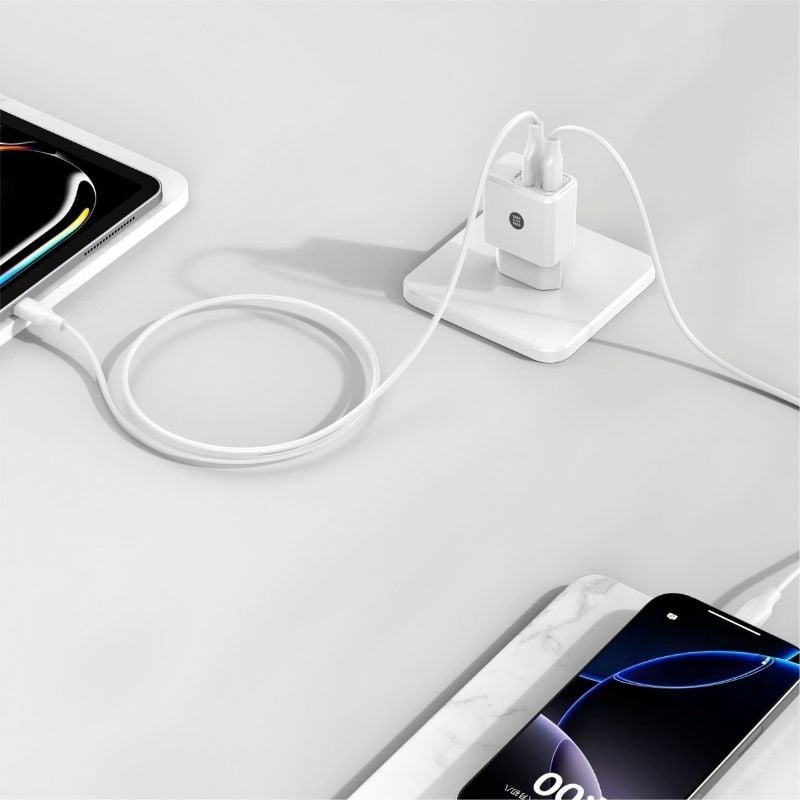 Cargador de Pared Tech One Tech TEC2413/ 1xUSB Tipo-C/ 1xUSB + Cable USB Tipo-C/ 12W/ Blanco - Imagen 3