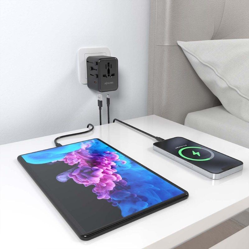 Cargador de Pared Universal GaN para Viaje Aisens ASPS-2A3C09-BK/ Toma de Corriente Universal/ 3xUSB Tipo-C/ 2xUSB/ 35W - Imagen 5